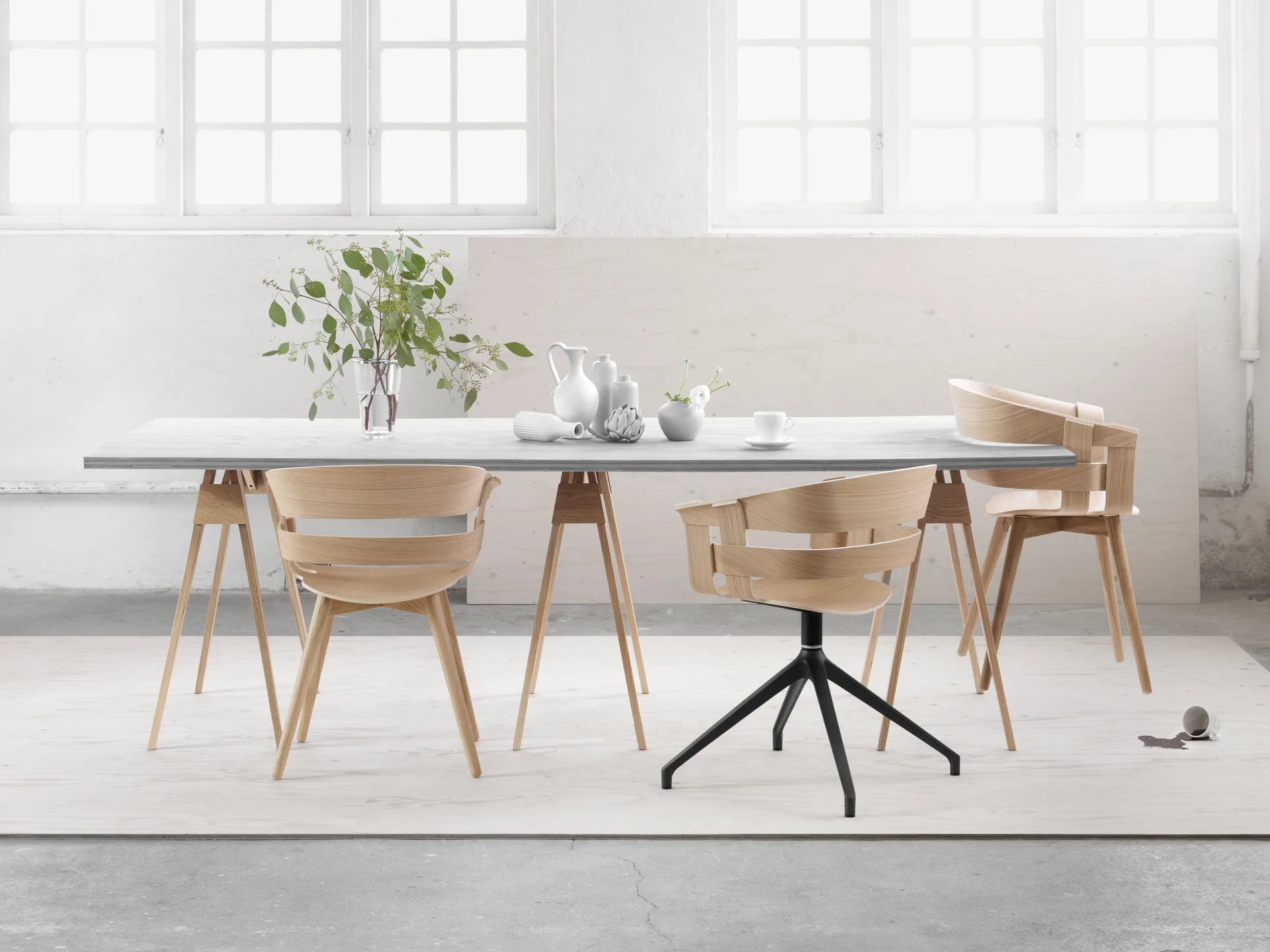 Wick Chair cadeira de escritório, Carvalho - pés cinza em metal Design House Stockholm