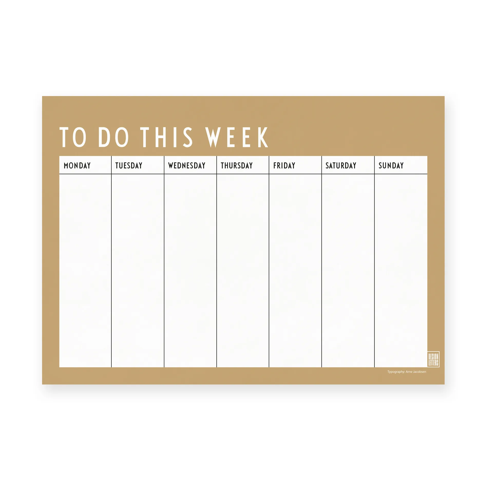 Agenda semanal Design Letters, Bege Design Letters