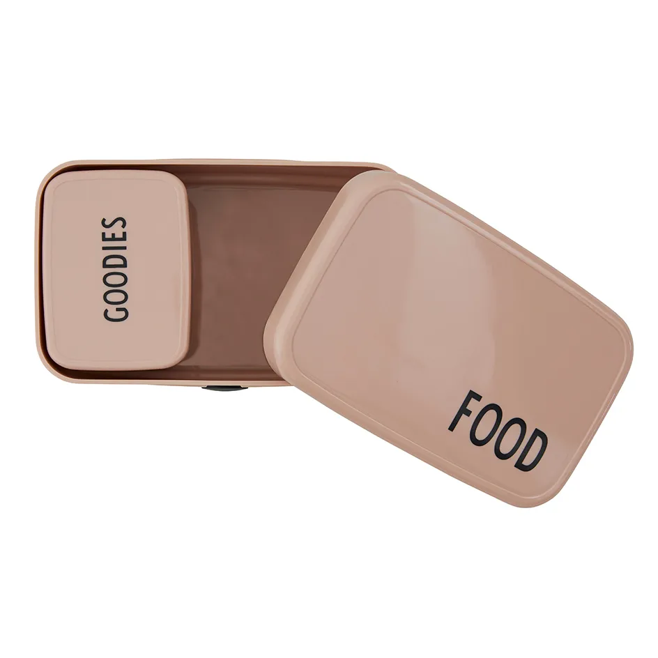 Caixa de snacks para recipiente de comida Design Letters, nude Design Letters