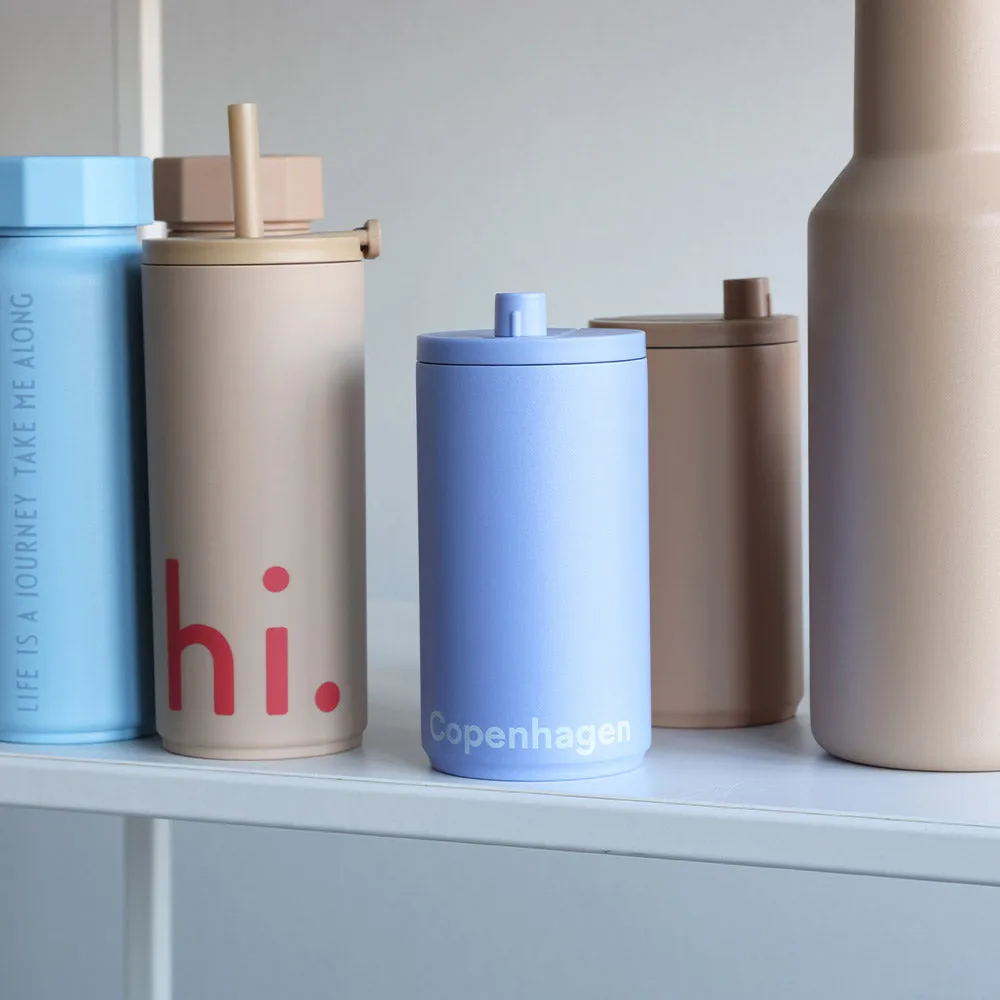 Design Letters caneca de viagem 35 cl, Blue Design Letters