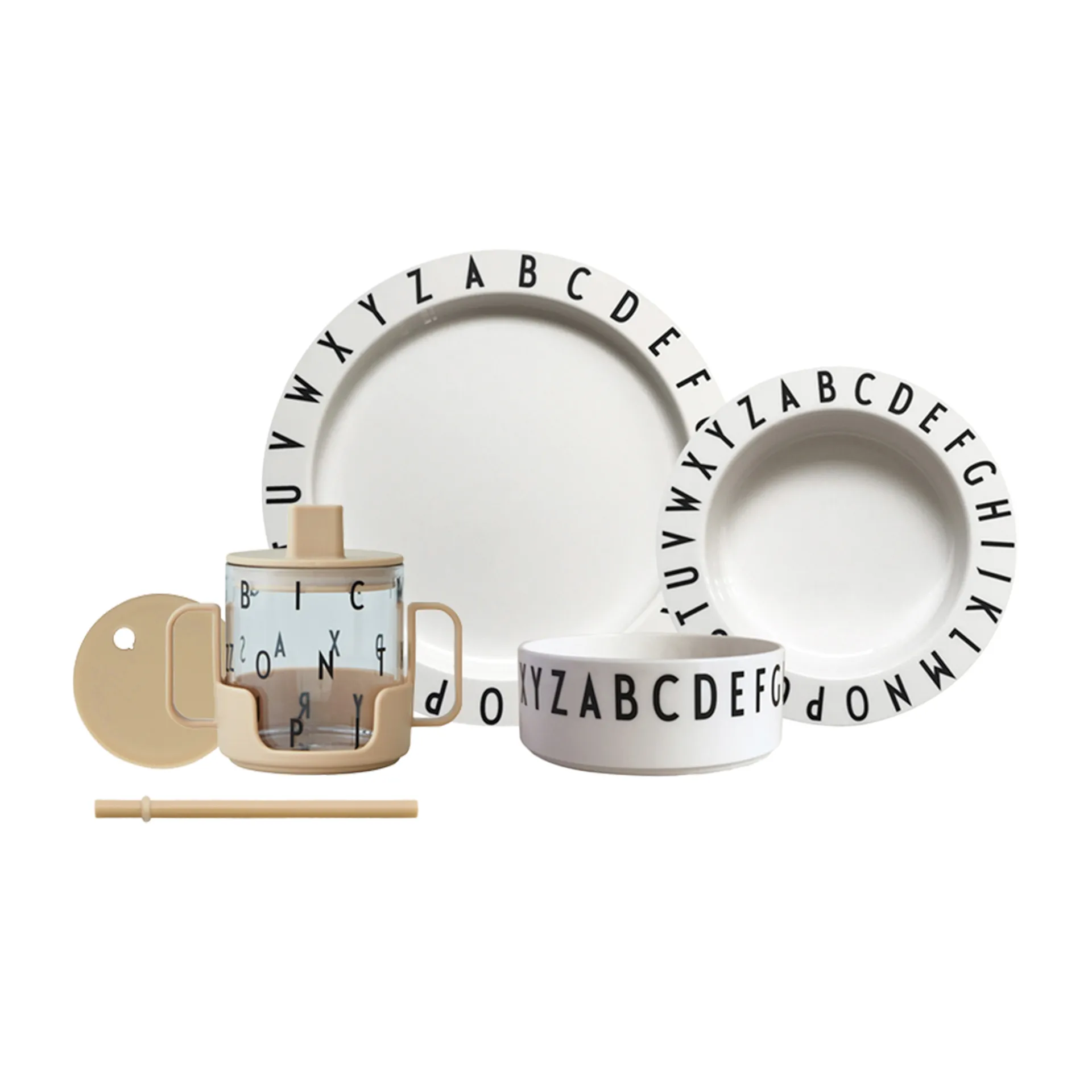 Eat & Learn Design Letters, conjunto para oferta, Bege-branco Design Letters