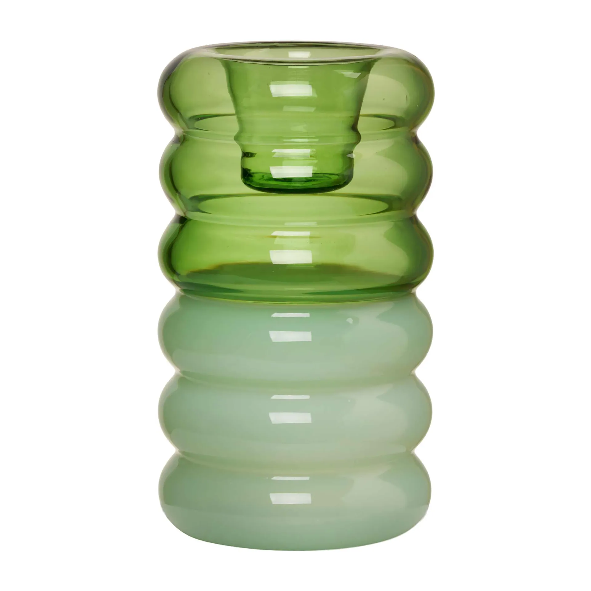 Hoop castiçais Ø3.5x9 cm, Verde-verde leitoso Design Letters