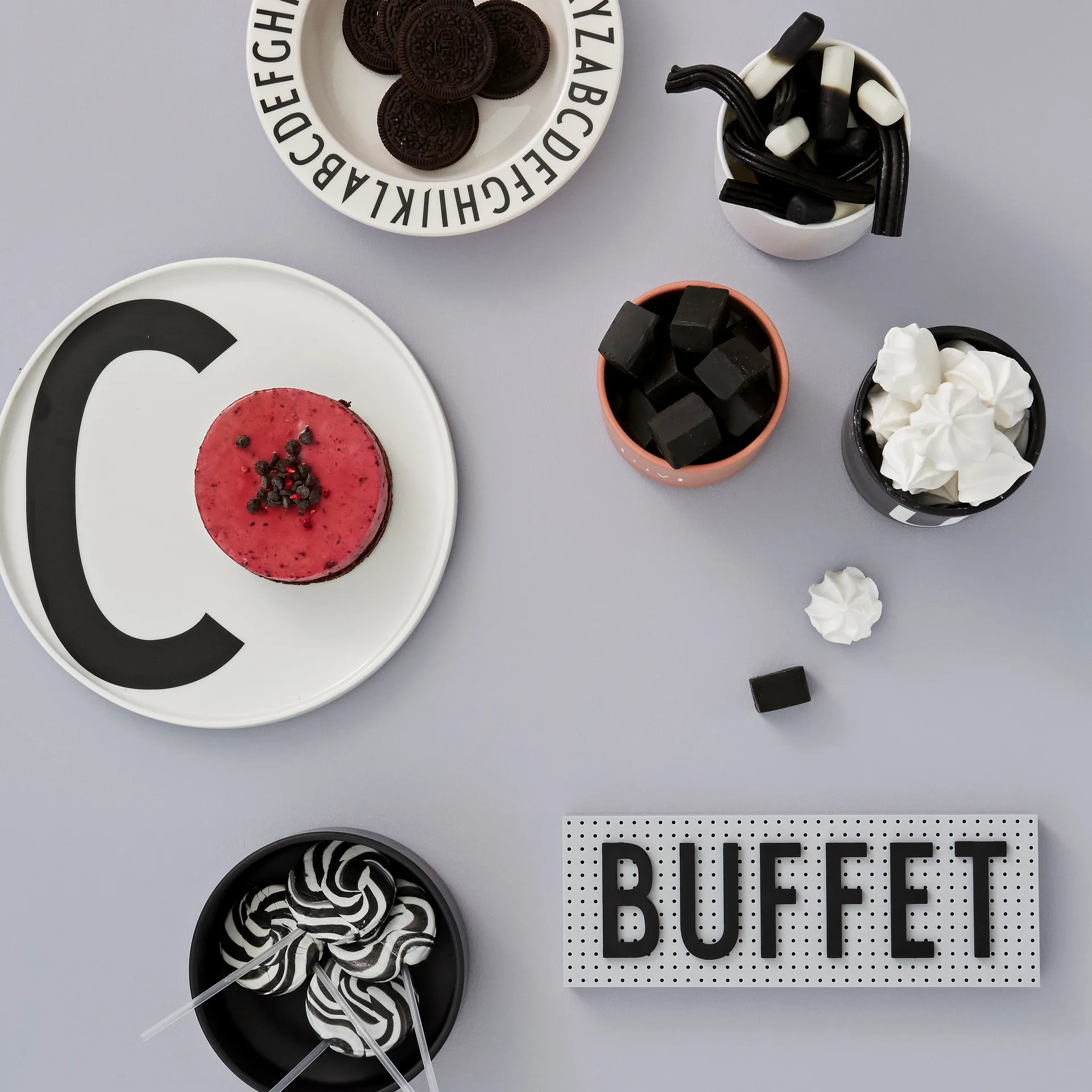 Letras pequenas Design Letters, cinza Design Letters