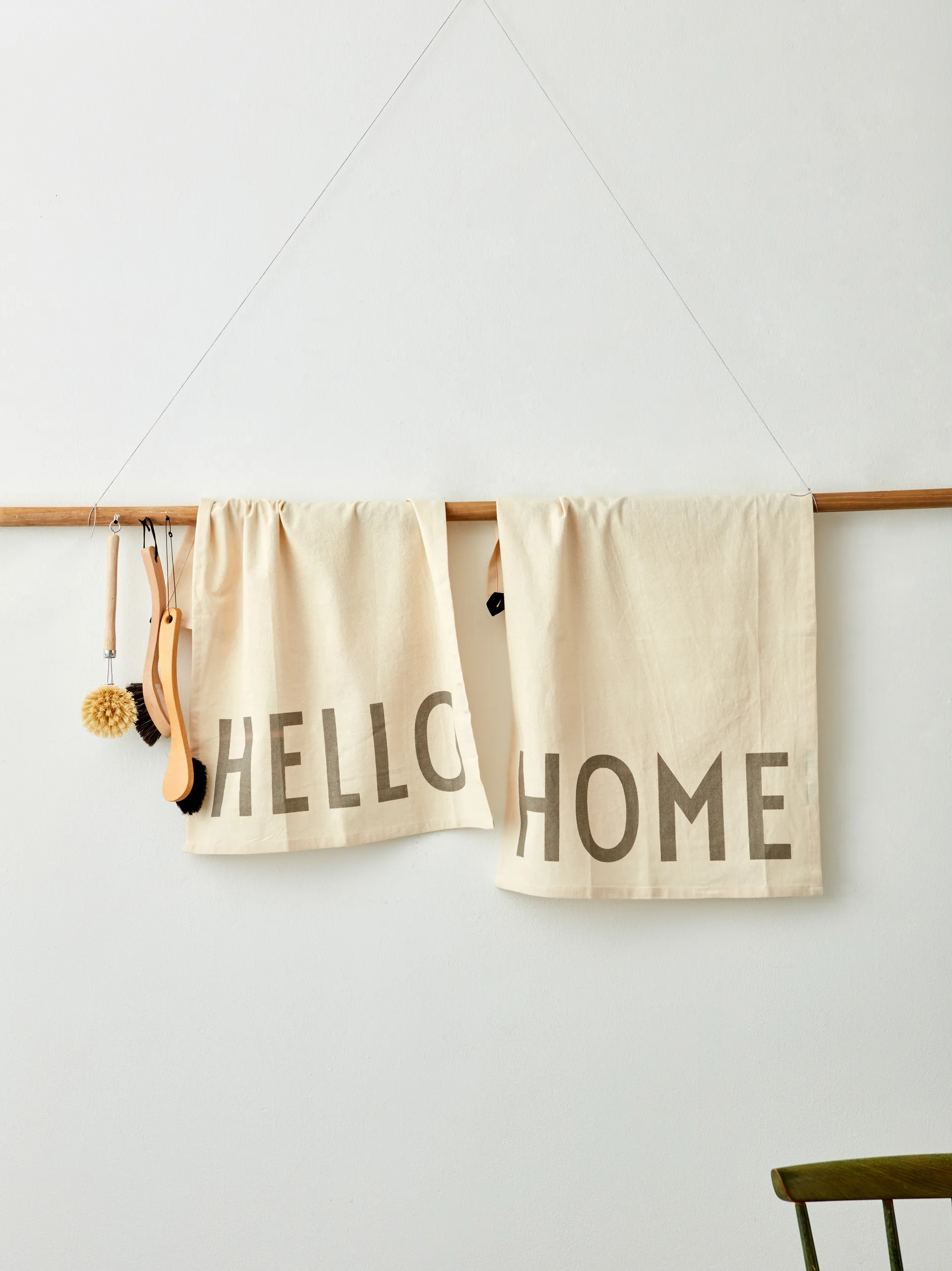 Pano de cozinha Design Letters favourite 2 unidades, Hello-home-creme Design Letters