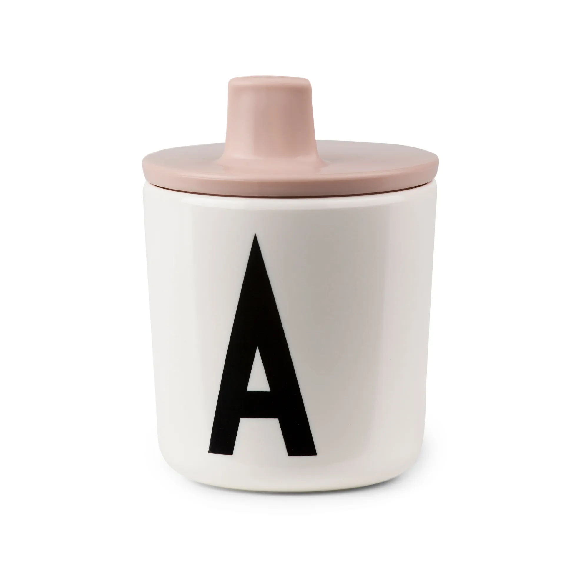 Tampa com bebedouro para a chávena de melamina Design Letters, nude Design Letters