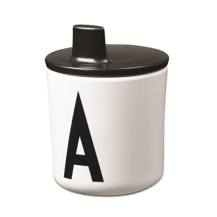 Tampa com bebedouro para a chávena de melamina Design Letters, preto Design Letters