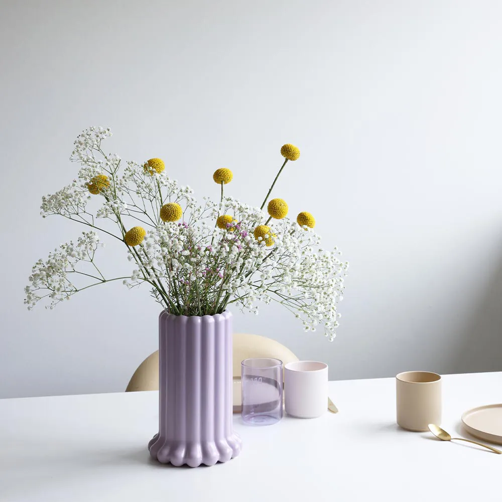 Vaso Tubular large 24 cm, Purple Design Letters