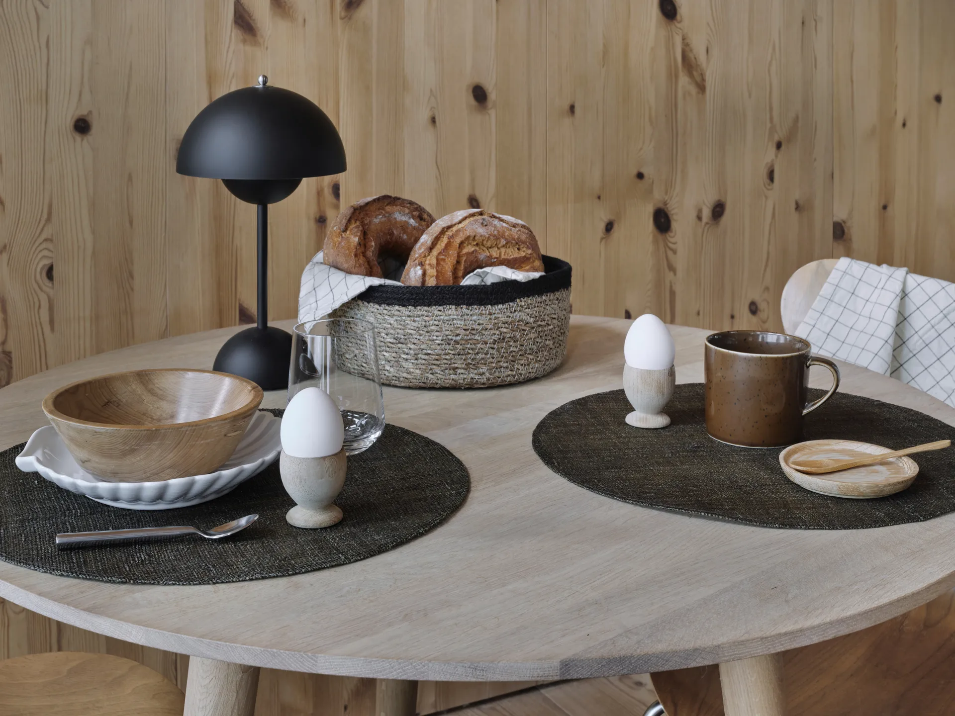 Cesto para pão Emil 3 un., preto-natural Dixie