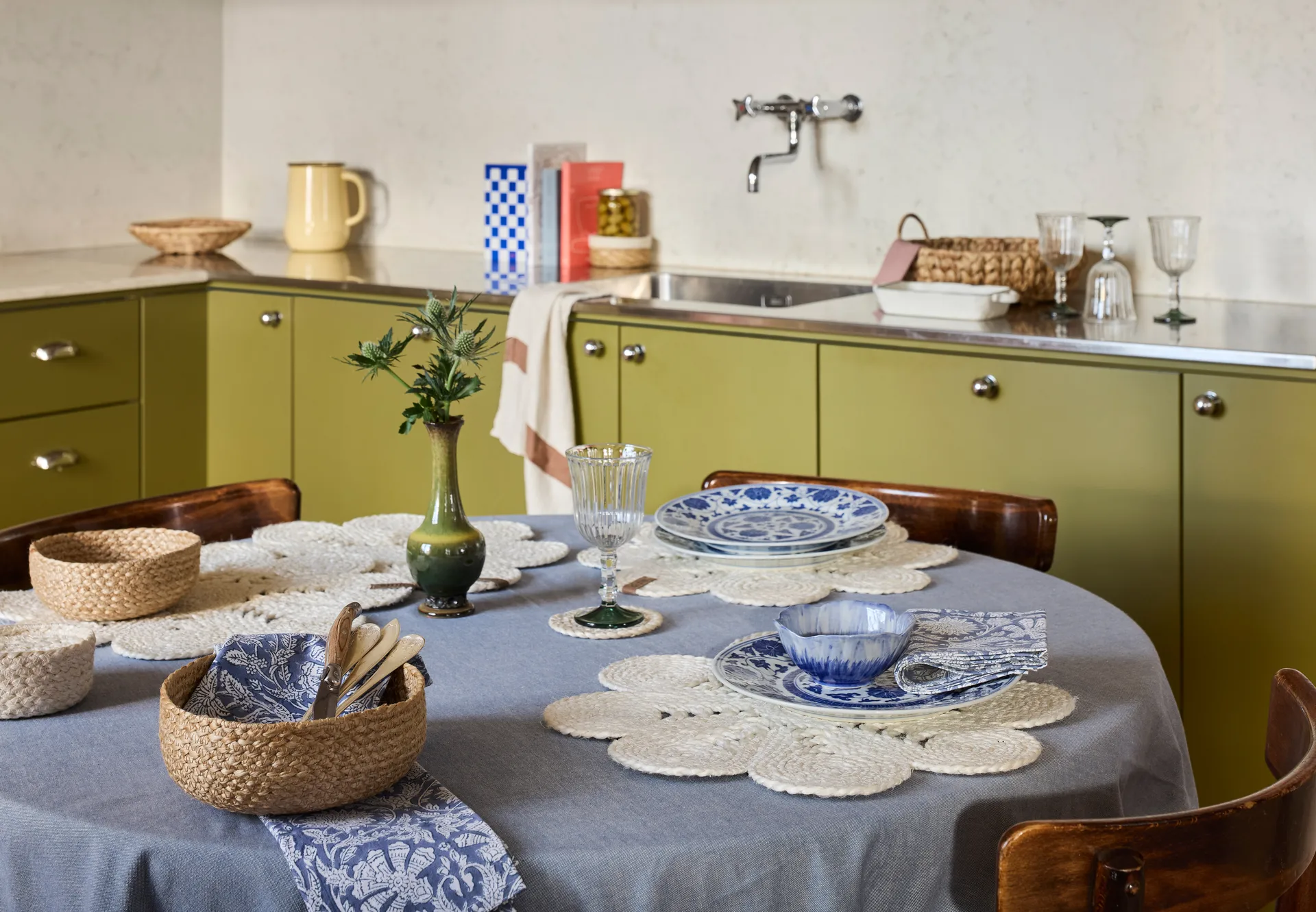 Elin individual de mesa anemone Ø40 cm, White Dixie