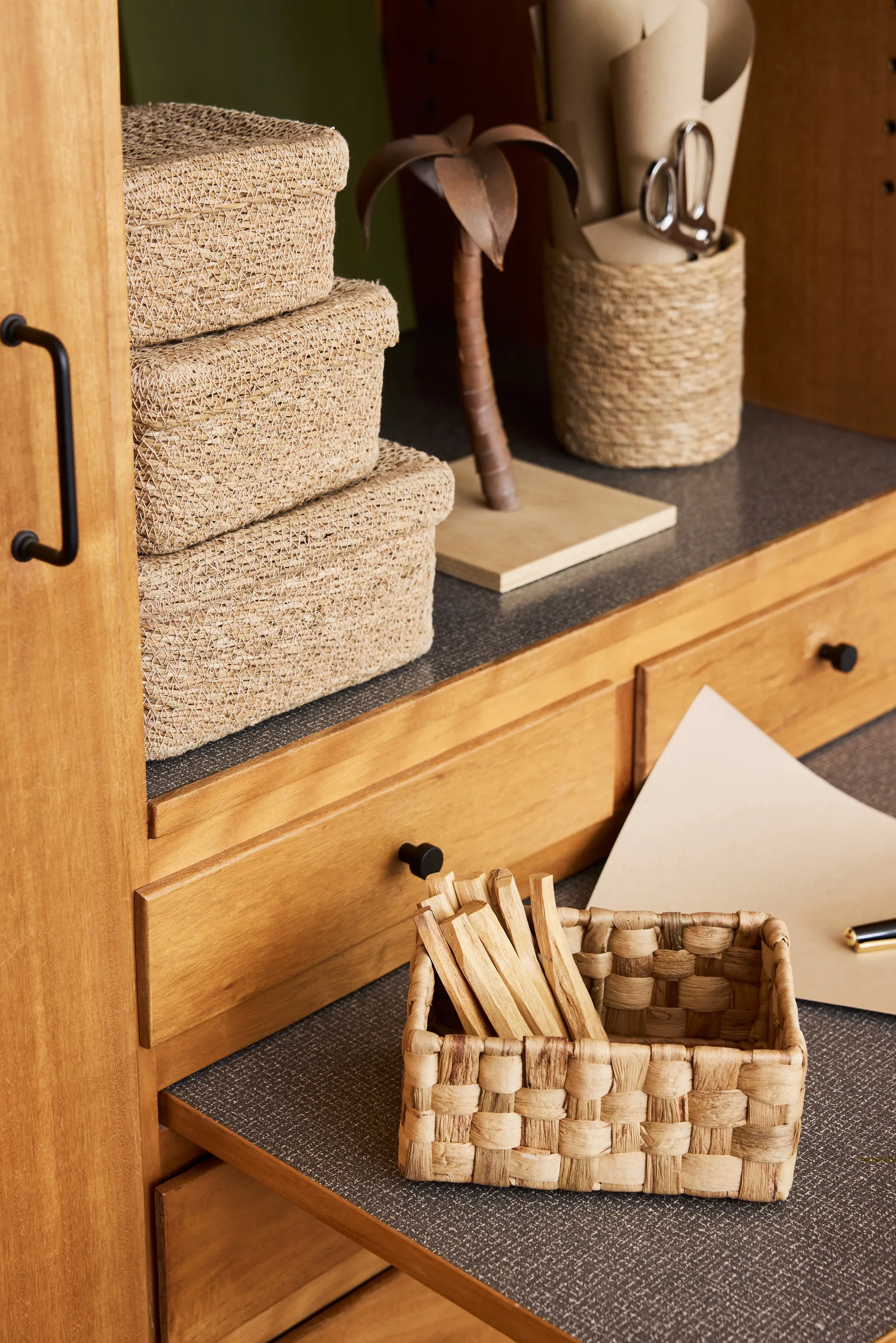 Emil cesto quadrado com tampa 3 peças, Natural Dixie