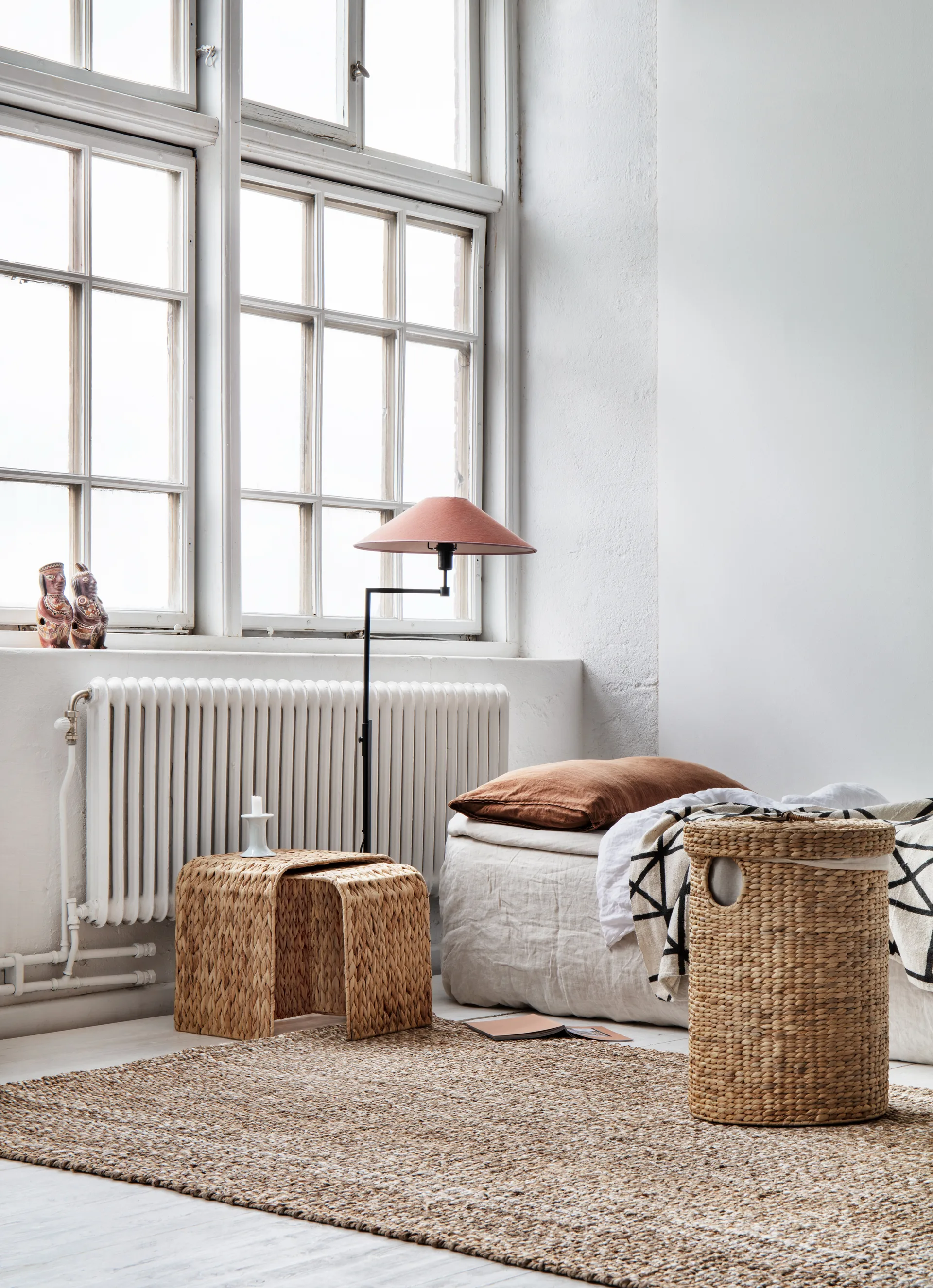 Lily cesta de roupa redonda de 2 peças, Natural Dixie