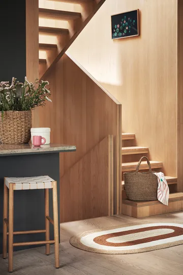 Tapete de juta oval listrado Elin 92x150 cm - Brick - Dixie