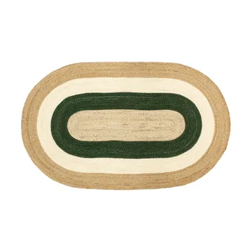 Tapete de juta oval listrado Elin 92x150 cm - Verde - Dixie