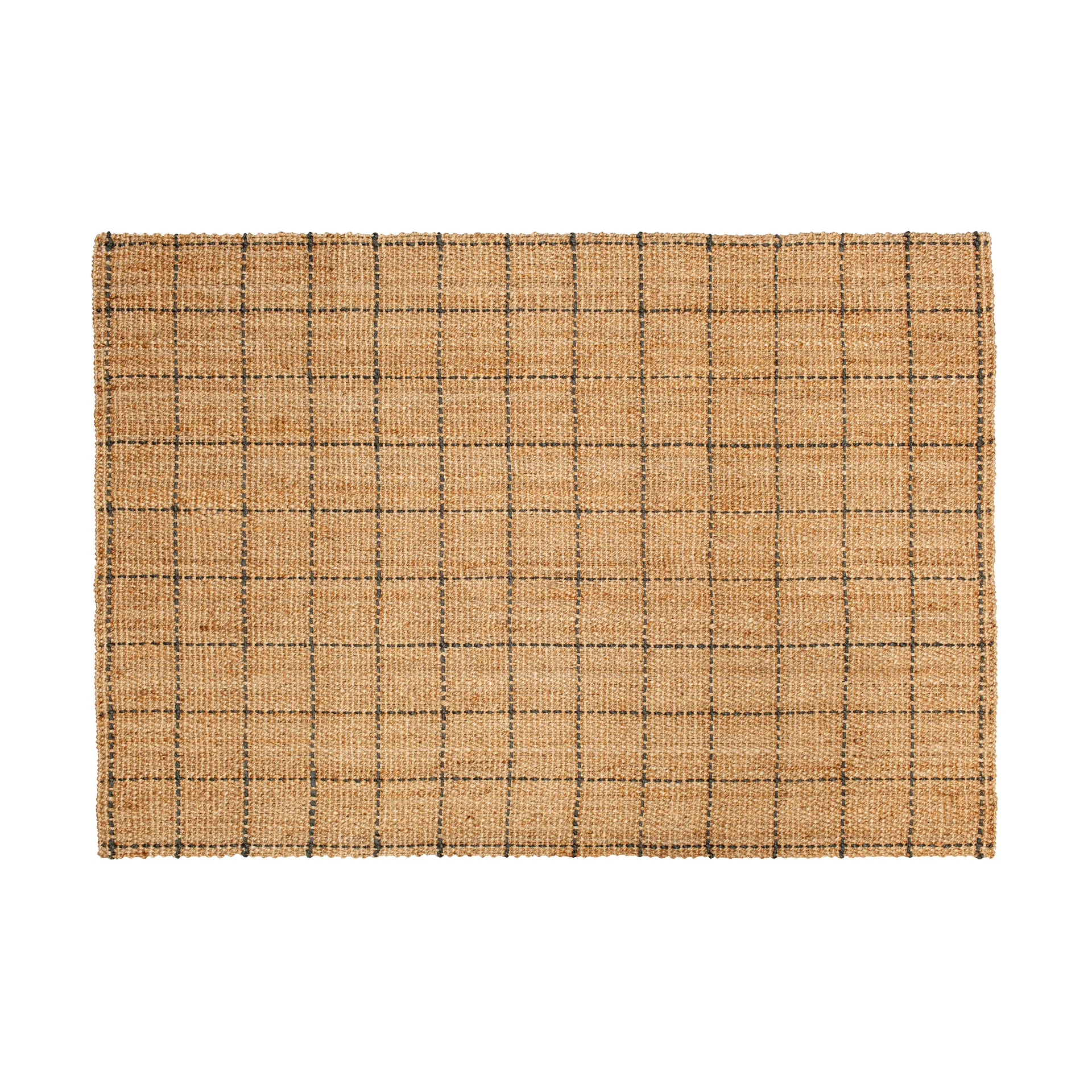 Tapete de juta quadriculado Frek160x230 cm , Natural-cinzento escuro Dixie