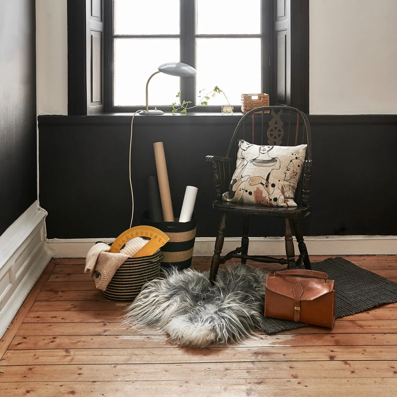 Tapete Jute cinza escuro, 70x120 cm Dixie