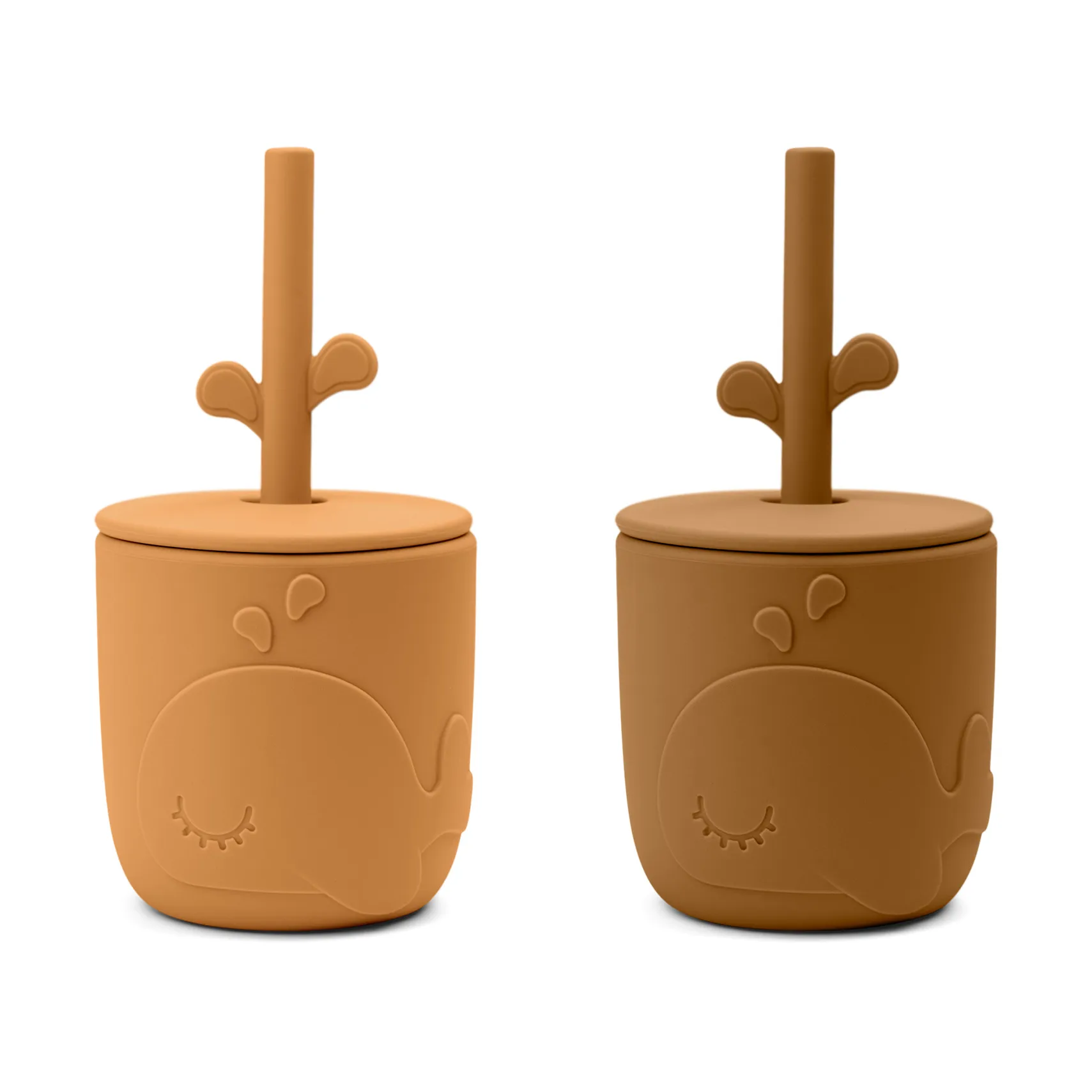 Caneca com canudo Wally peekaboo, 2 un., Mustard Done by deer