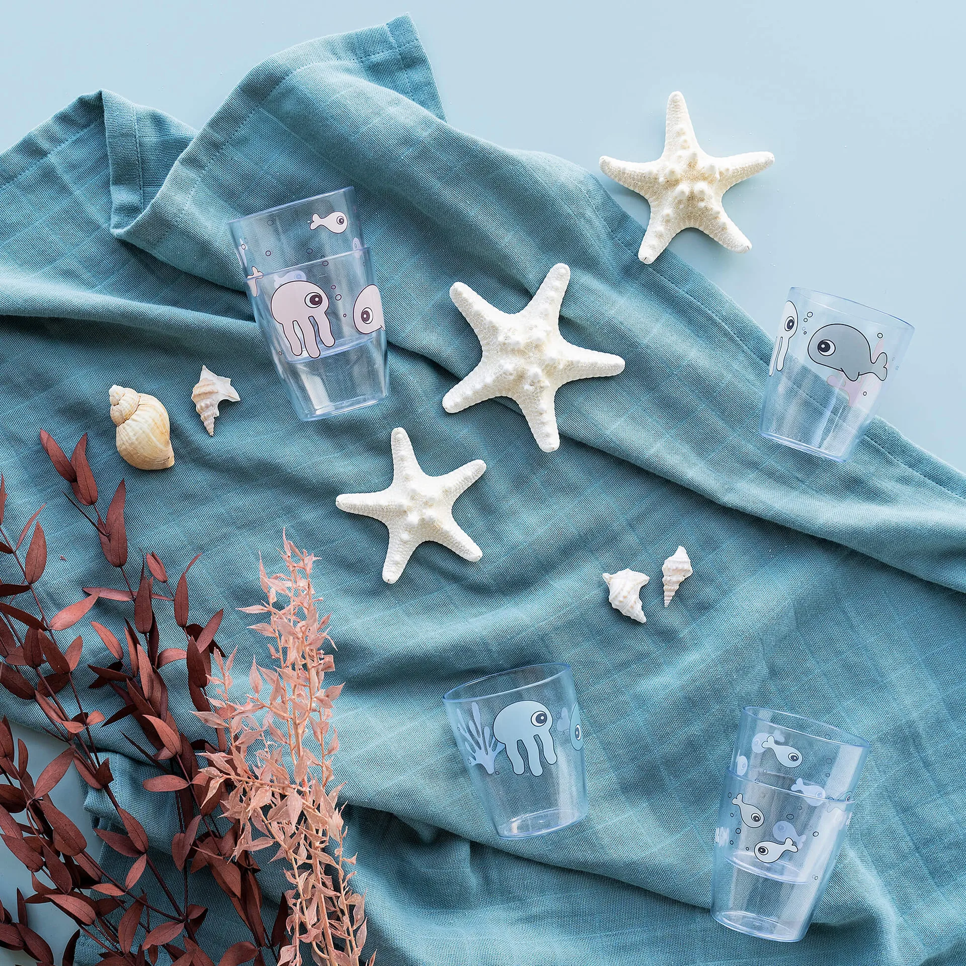 Copo mini Sea friends yummy 12 cl, 3 un., Blue Done by deer