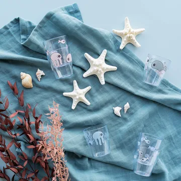Copo mini Sea friends yummy 12 cl, 3 un. - Blue - Done by deer