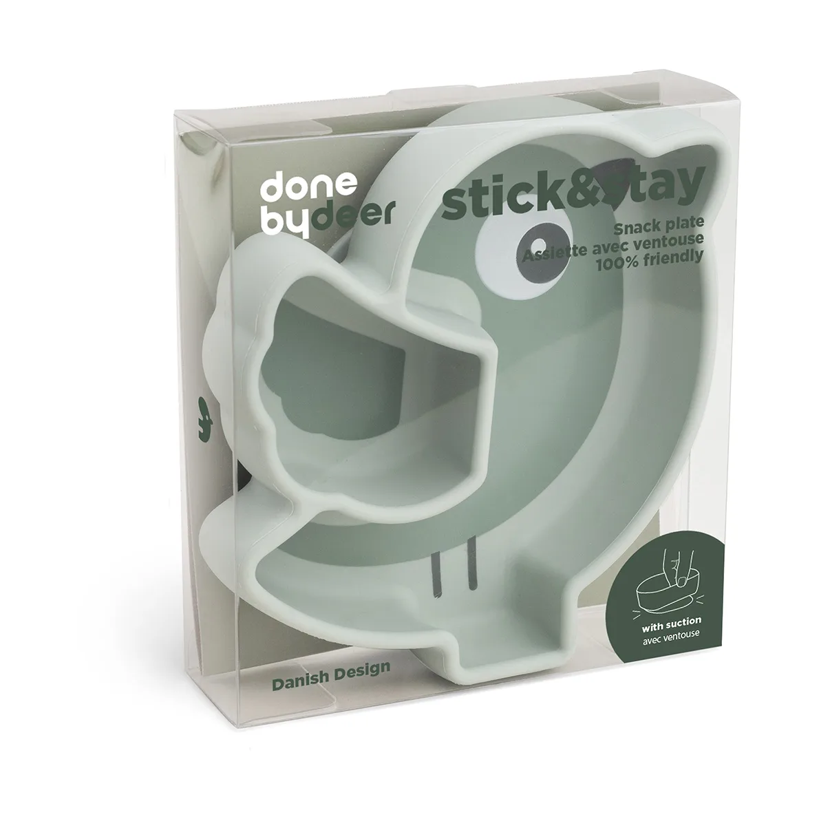 Prato infantil Birdee Stick&Stay Ø12 cm, Green Done by deer