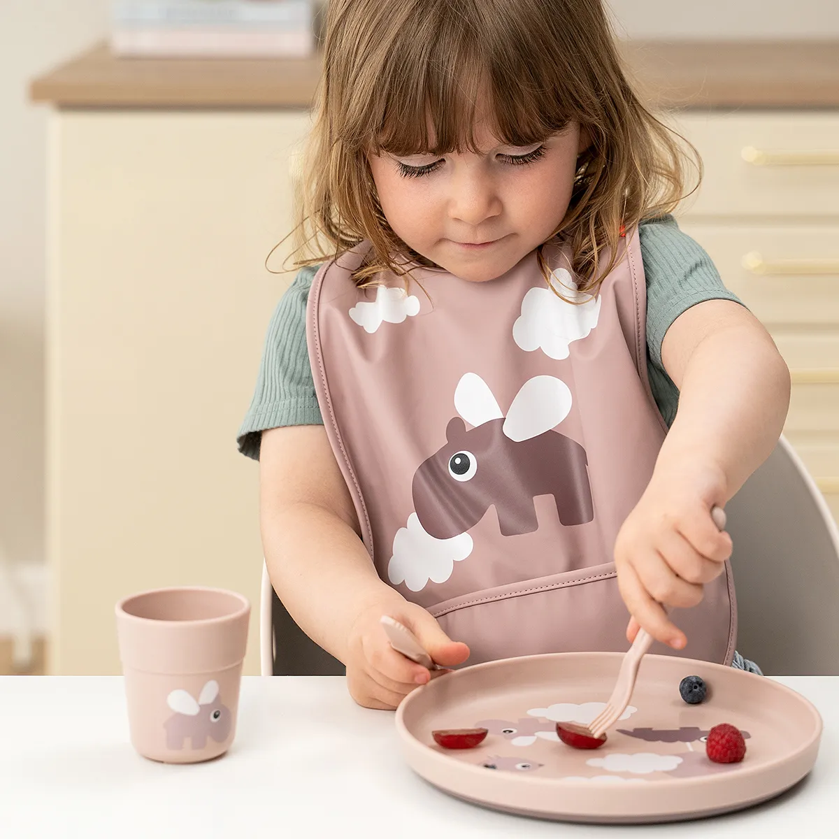 Prato infantil Happy Clouds foodie Ø20 cm, Powder Done by deer