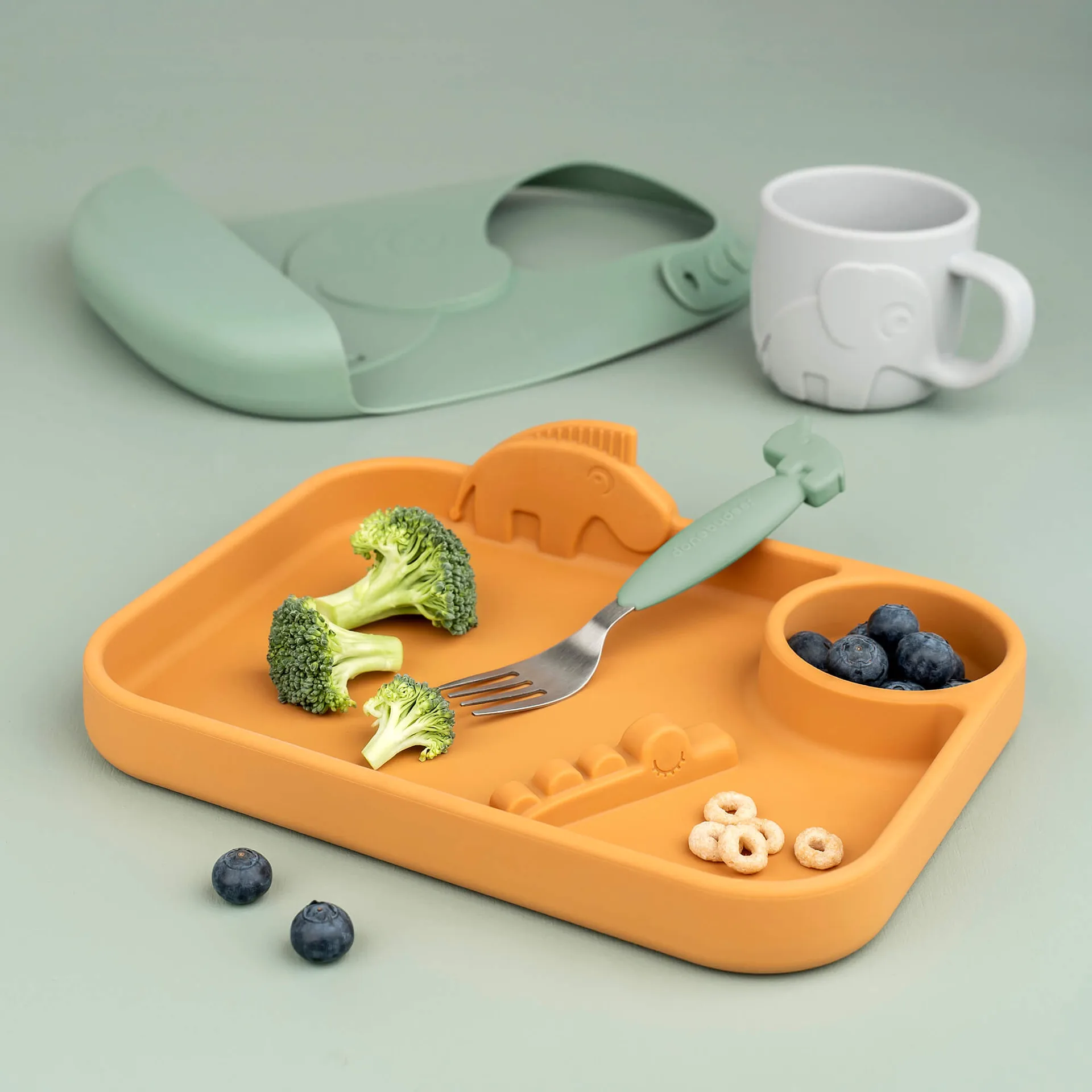 Talheres Deer Friends Easy-grip 3 peças, Green Done by deer