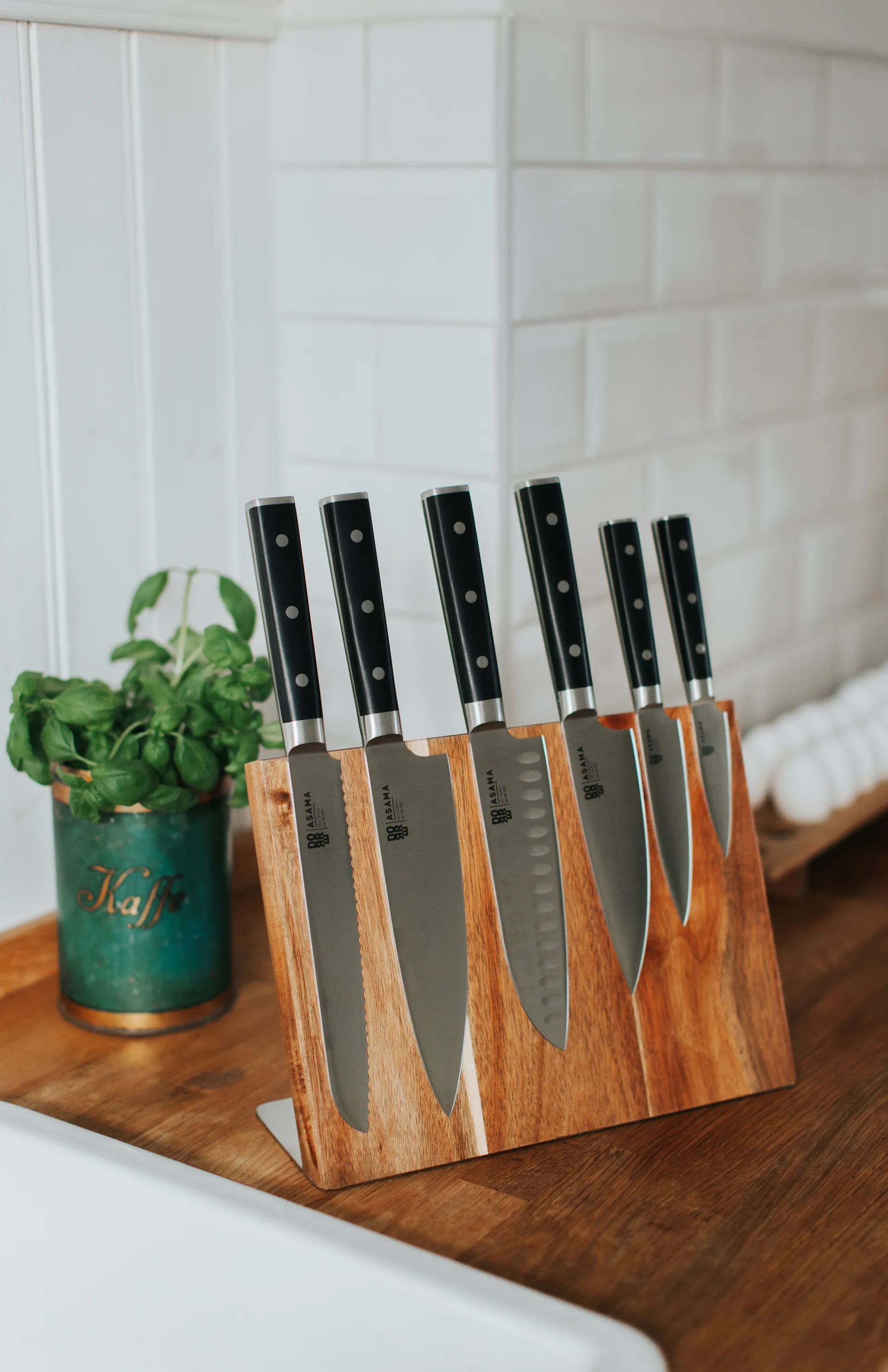 Asama faca de chef santoku 18 cm, Aço inoxidável Dorre