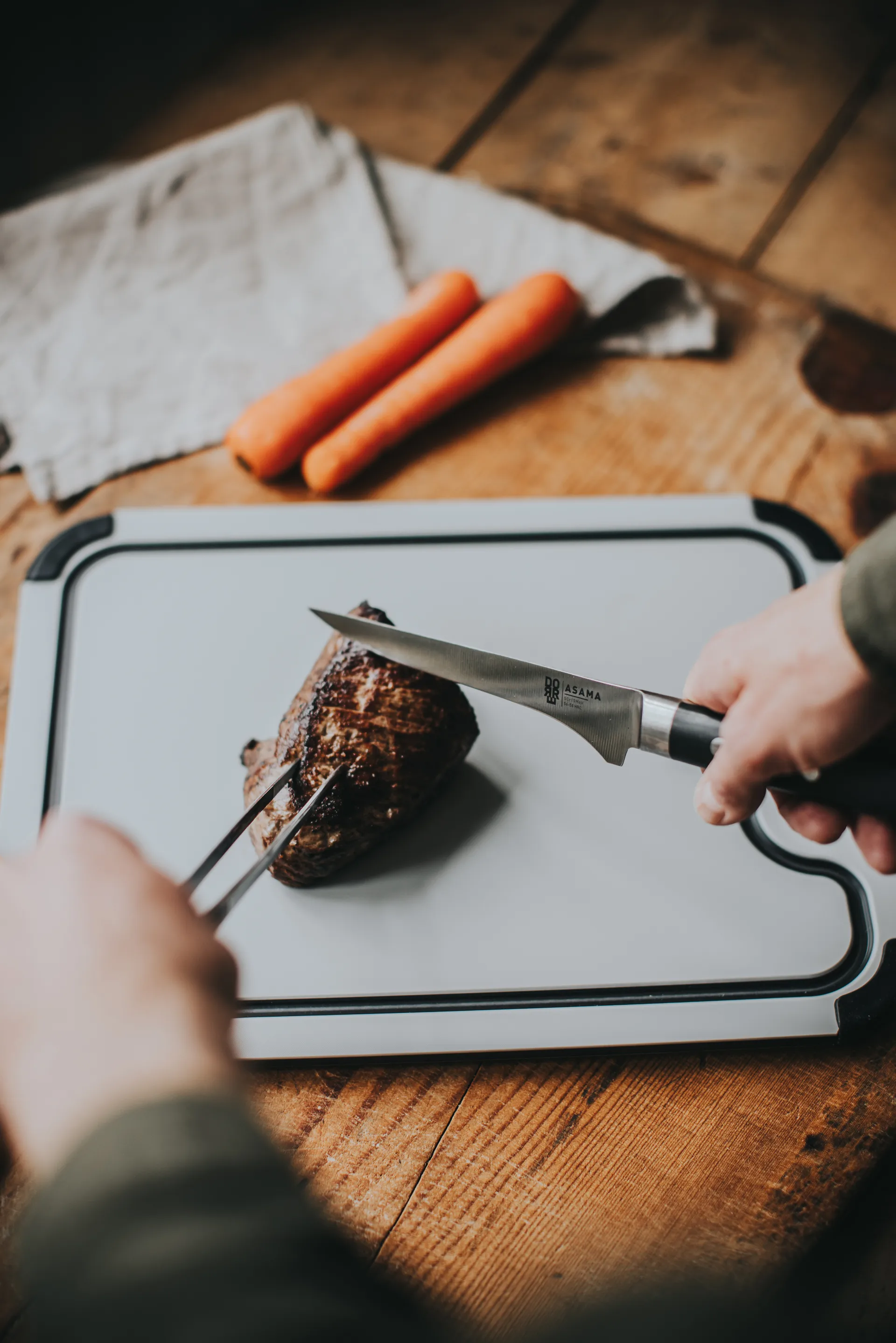 Asama faca de filetar comprimento 29,5 cm, Puxador preto Dorre