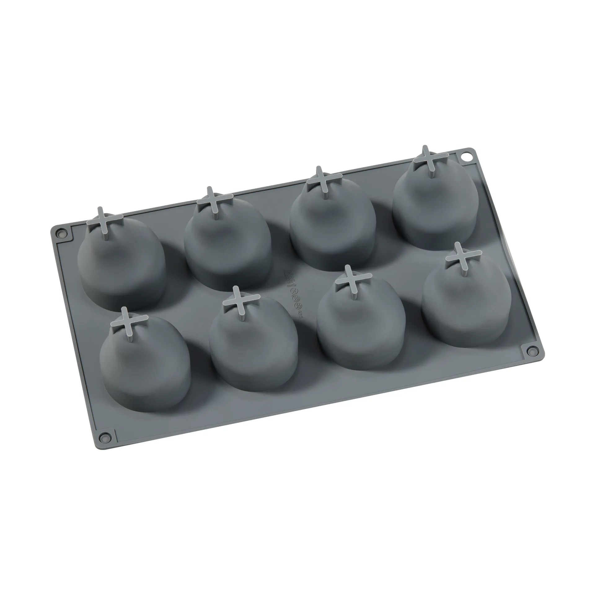 Beck forma de bolo, Cinza, pêra, silicone, 8 un. Dorre
