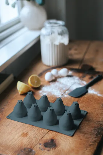 Beck forma de bolo - Cinza, pêra, silicone, 8 un. - Dorre