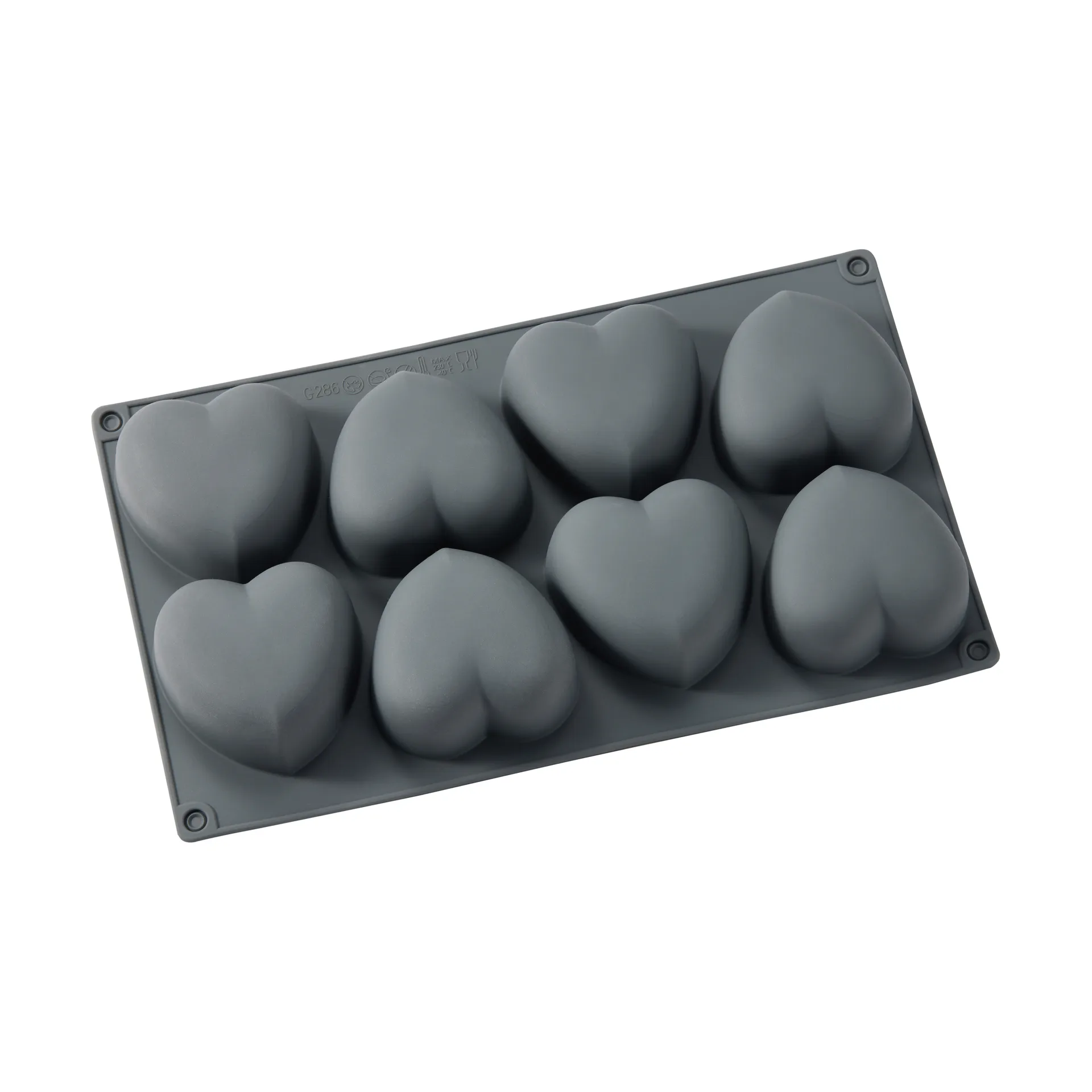Beck forma de bolo, Cinzento, coração, silicone, 8 unid. Dorre