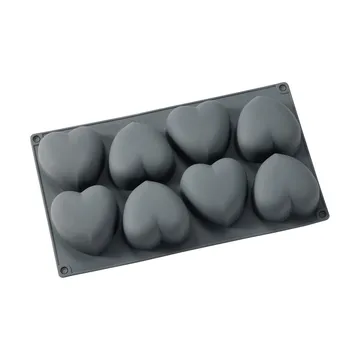 Beck forma de bolo - Cinzento, coração, silicone, 8 unid. - Dorre