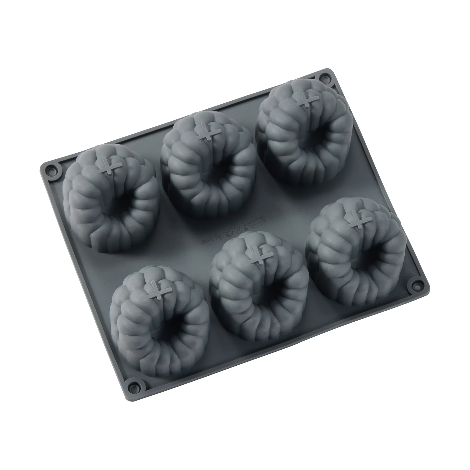 Beck forma de bolo, Cinzento, framboesa, silicone, 6 unid. Dorre
