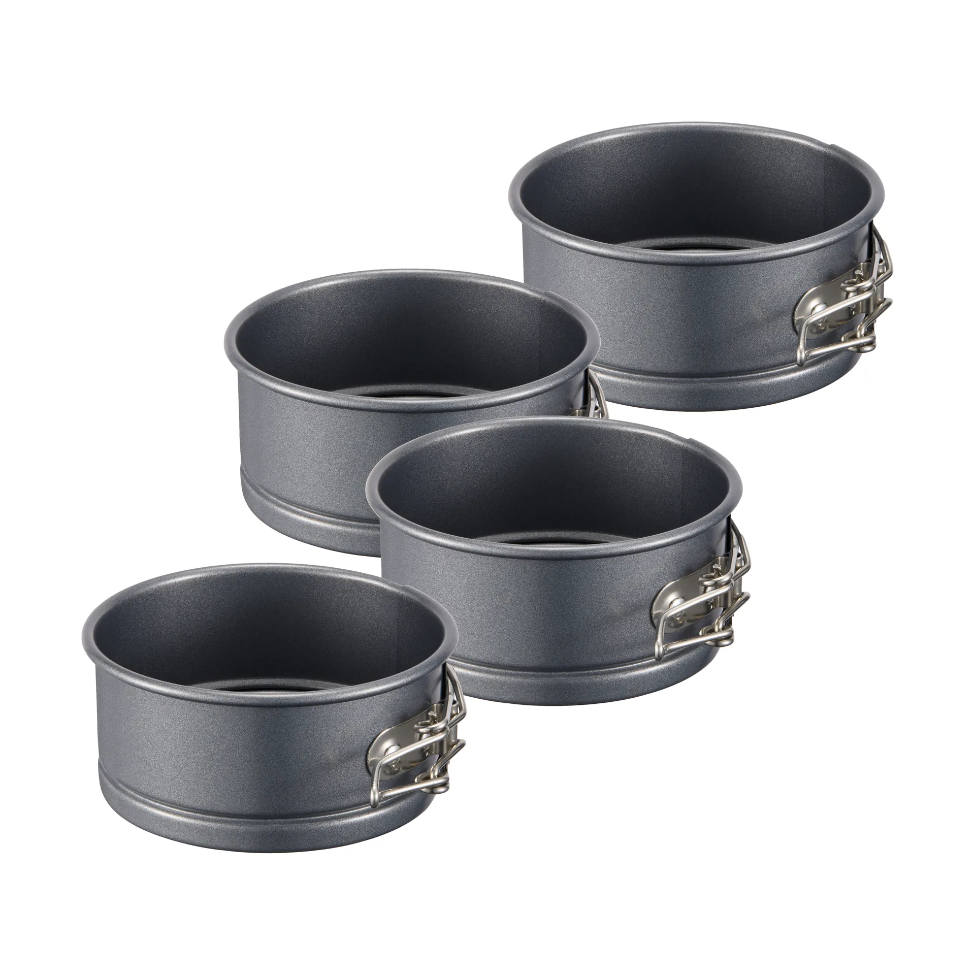 Conjunto de 4 mini formas de mola Karabo em aço carbono, Ø10 cm Dorre