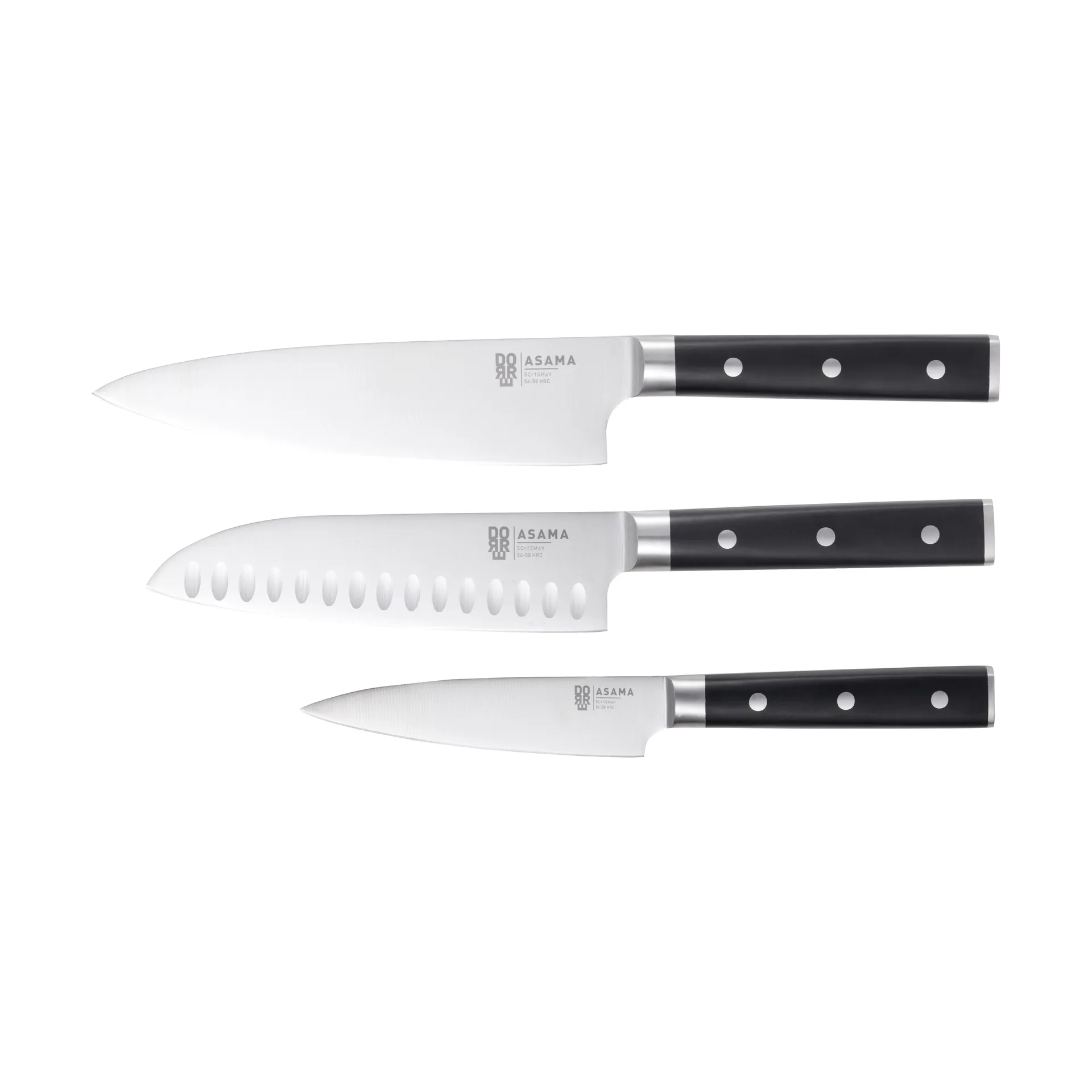 Conjunto de facas Asama, Aço inoxidável, 3 peças Dorre