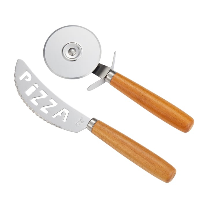 Conjunto de facas e cortador de piza Pino - Acácia-aço inoxidável  - Dorre