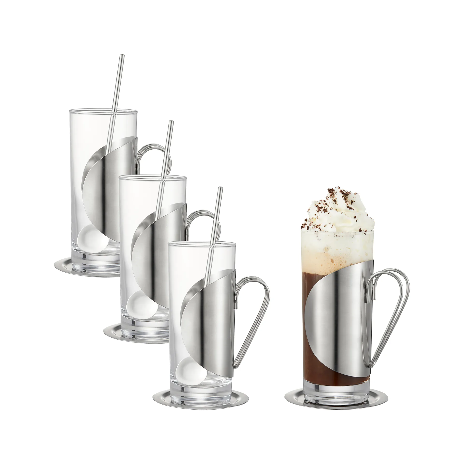Conjunto de Irish coffee Darry, Vidro-aço inoxidável Dorre