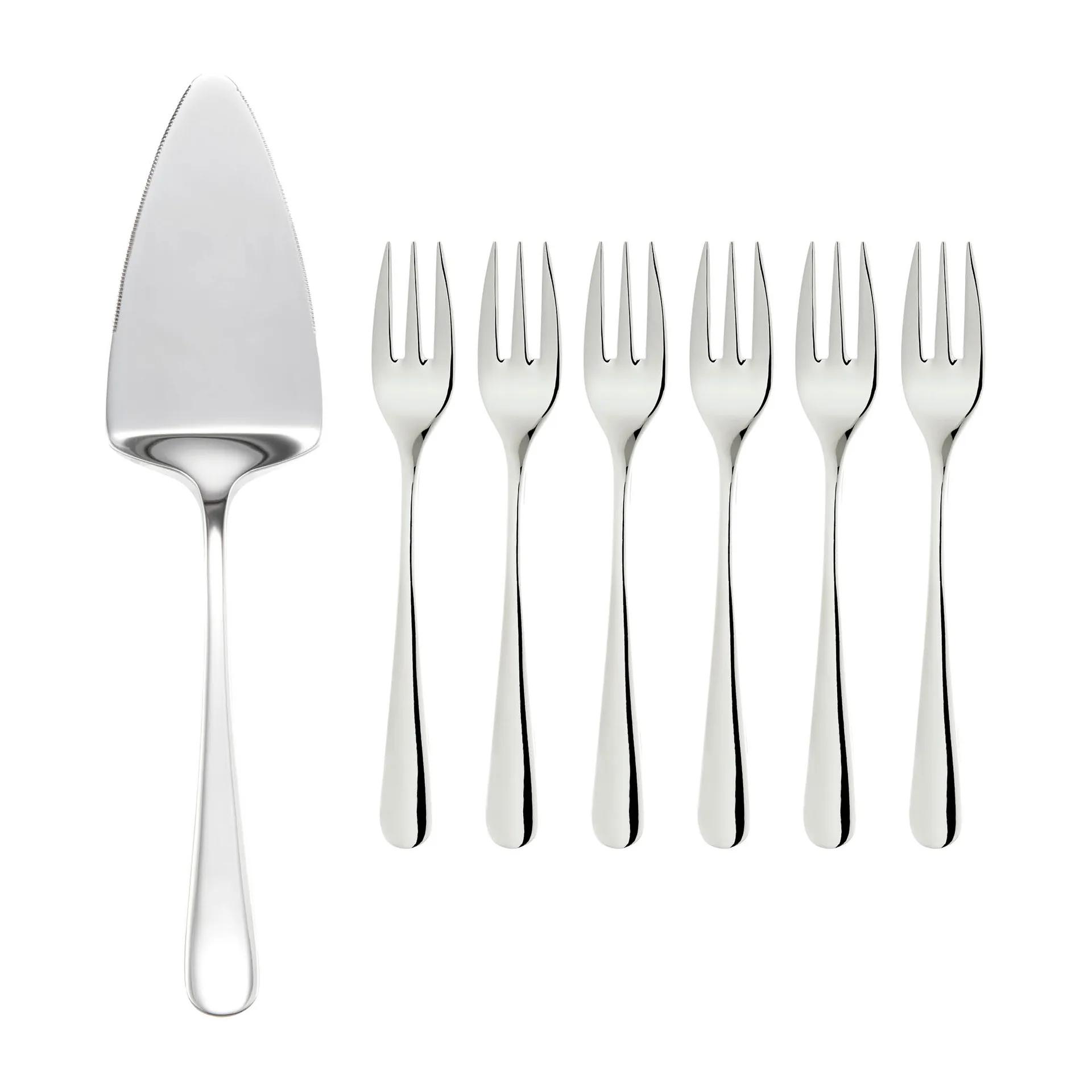 Conjunto de servir, garfo de bolos e espátula Sallie, 6 un., Aço inoxidável Dorre
