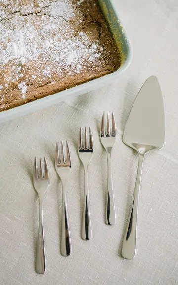 Conjunto de servir, garfo de bolos e espátula Sallie, 6 un. - Aço inoxidável - Dorre