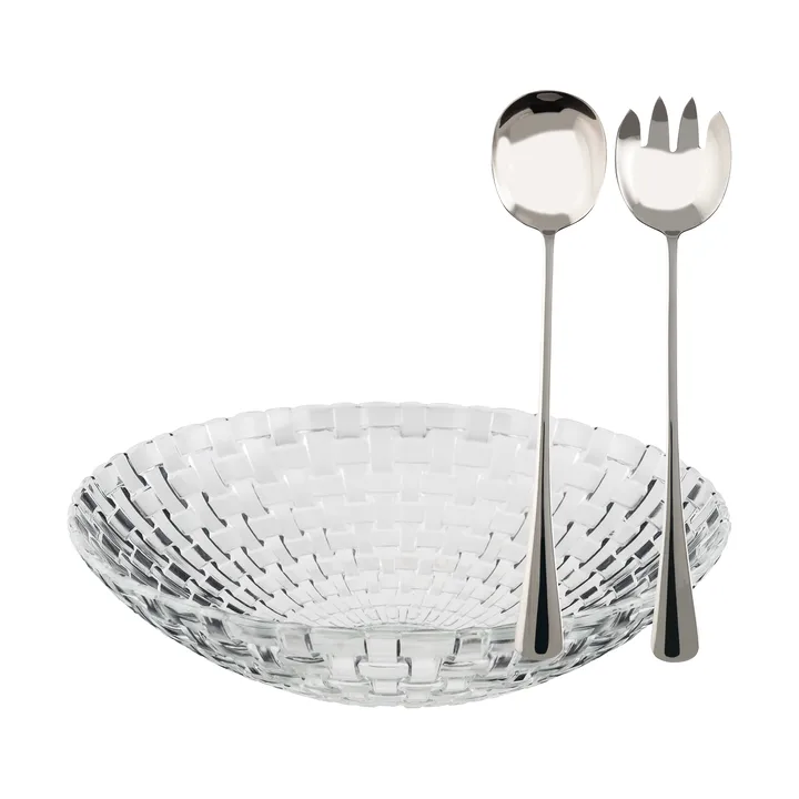 Conjunto de taças de salada Glitter - Vidro-aço inoxidável, 3 peças - Dorre