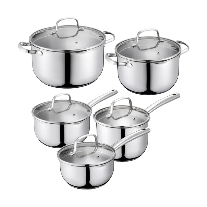 Conjunto de tachos Kerri - Aço inoxidável, 10 peças - Dorre