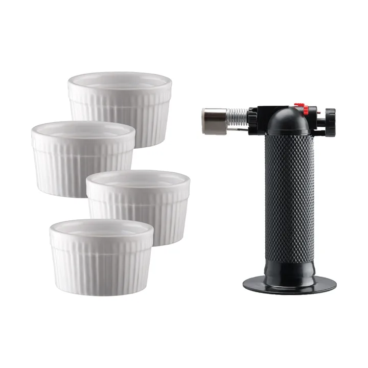 Conjunto para queimar crème brûlée - Cerâmica, 5 peças - Dorre