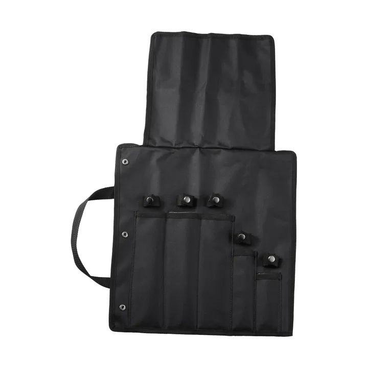 Estojo para facas Kadi - Nylon preto, 5 compartimentos para facas - Dorre