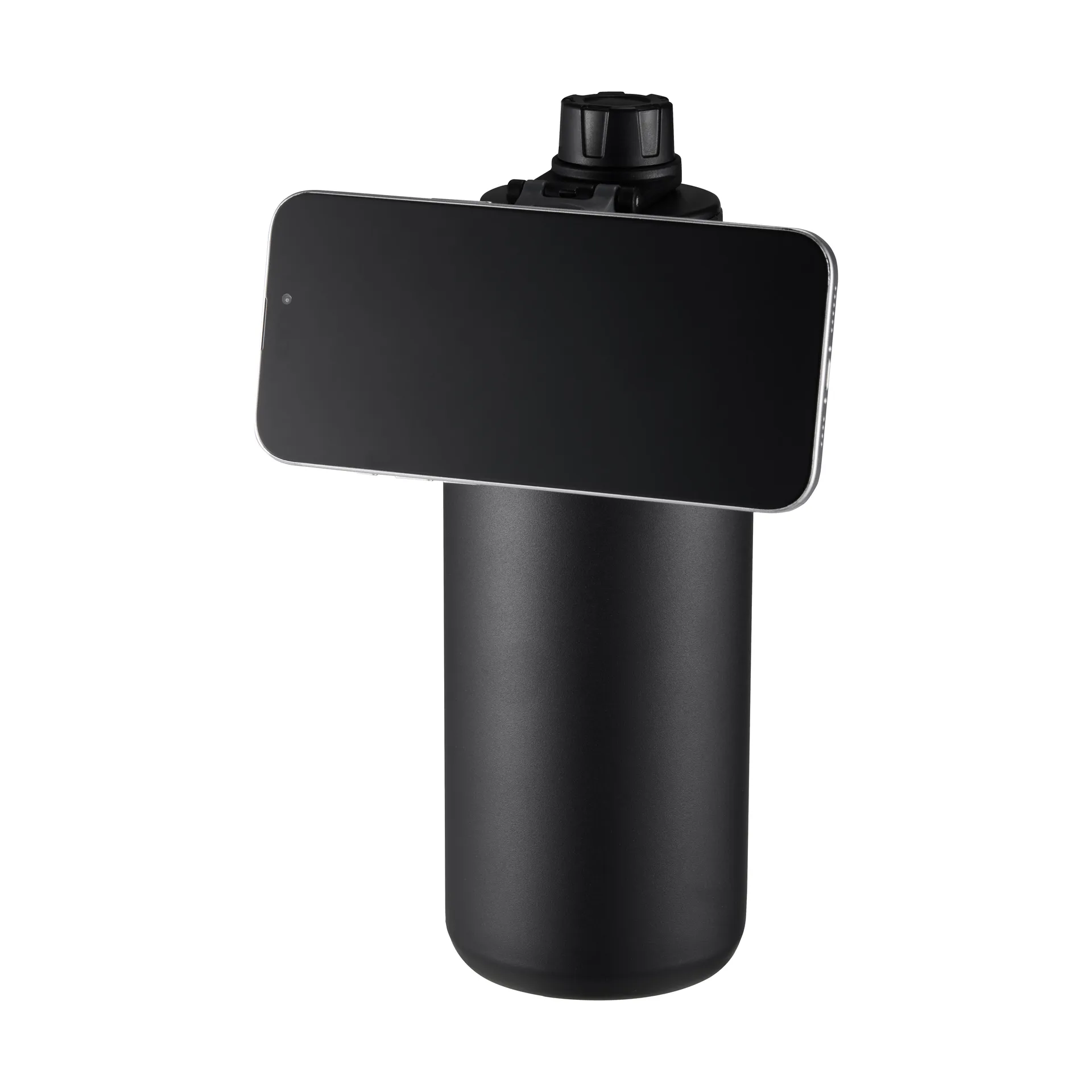 Flory garrafa de água de parede dupla com íman para telemóvel 0,9 L, Preto-cinza Dorre