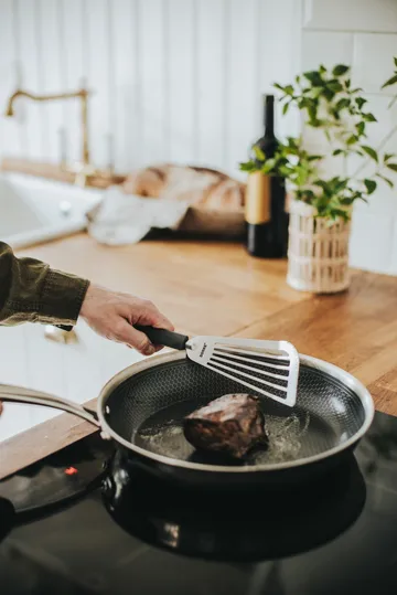 Saira espátula de cozinha 33x8,5x1,8 cm - Aço inoxidável–alça de silicone cinza - Dorre