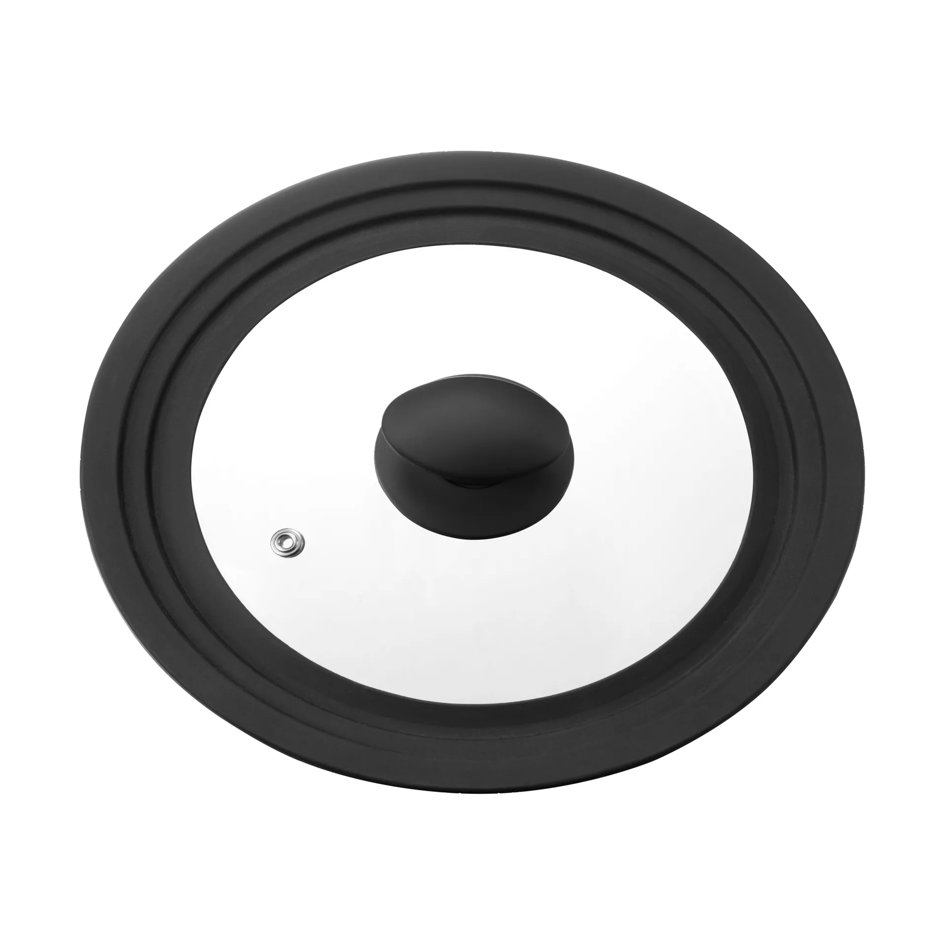 Tampa universal Una 20/22/24 cm, Vidro-silicone preto Dorre