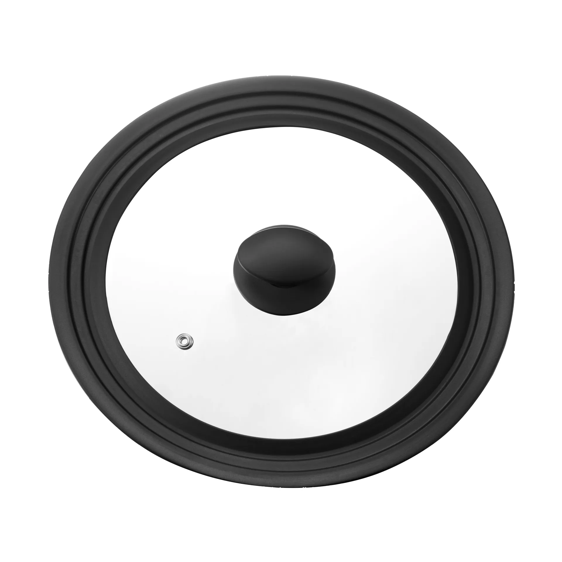 Tampa universal Una 24/26/28 cm, Vidro-silicone preto Dorre