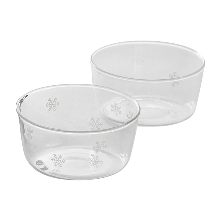 Tigela flocos de neve Ø10 cm 2-unidades, Vidro  Dorre