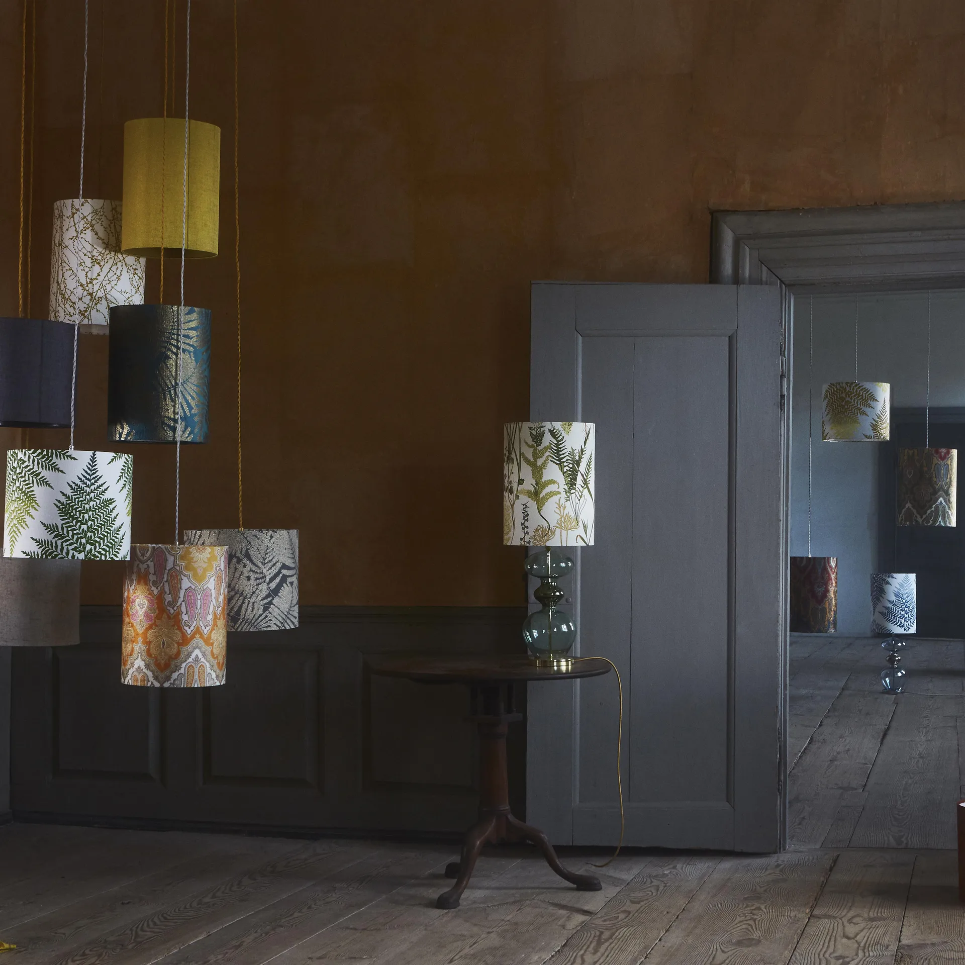 Abajur Fern leaves Ø 30 cm, teal EBB & FLOW