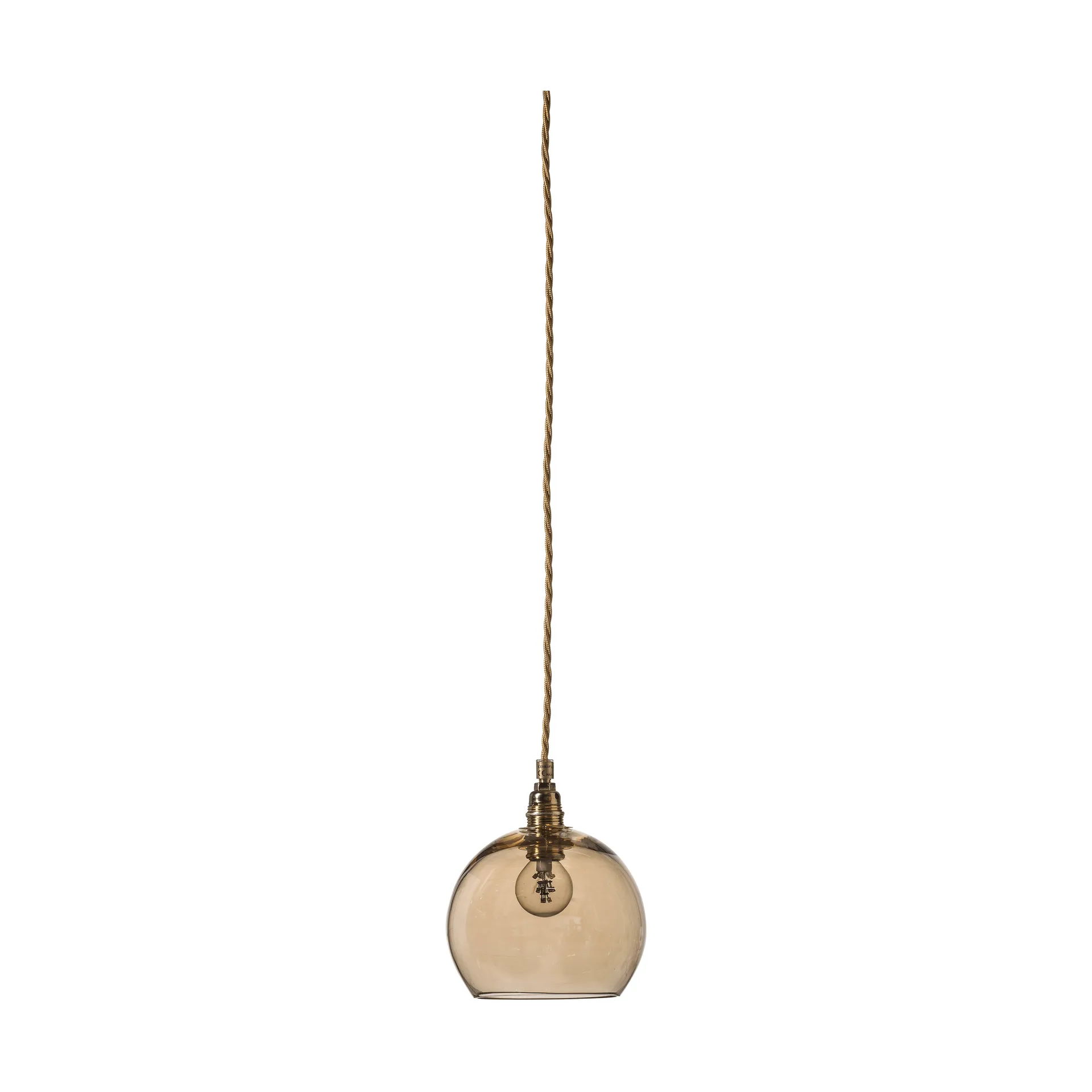 Candeeiro suspenso Rowan S, Ø 15 cm, Fumo dourado EBB & FLOW