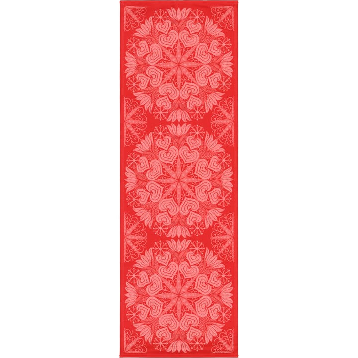 Caminho de mesa Hjärtbo 50x150 cm - Vermelho - Ekelund Linneväveri